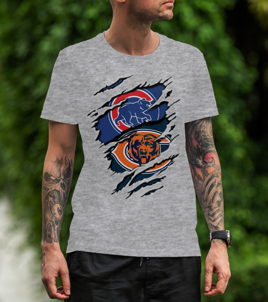 Chicago Cubs Chicago Bears Combining Logos T-Shirt