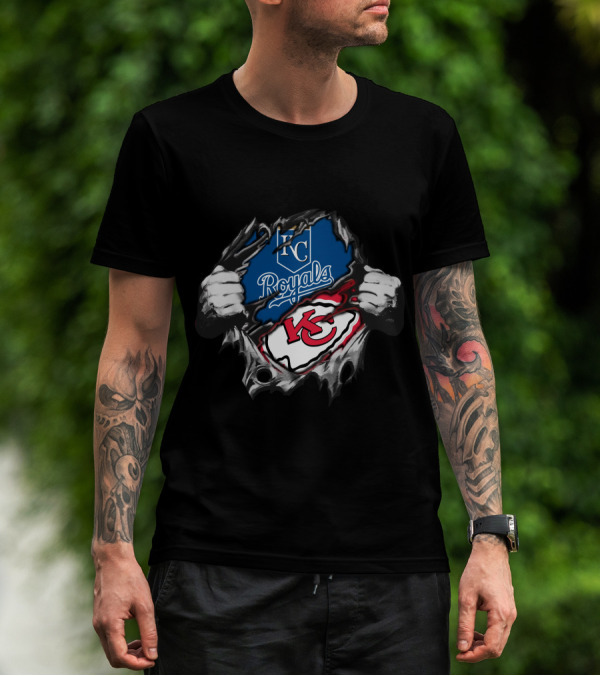 Kansas City Royals Chiefs KC Logo Fan Fusion T-Shirt