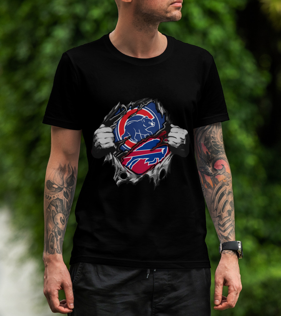 Bills Cubs Football Baseball Team Collaboration T-Shirt