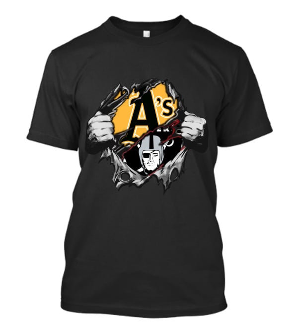 Raiders A's Fusion Logo With Torn Effect T-Shirt