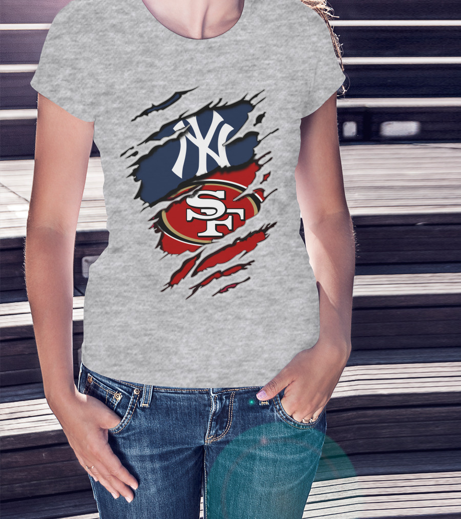 49ers Yankees Dual Sports Logo Combination T-Shirt