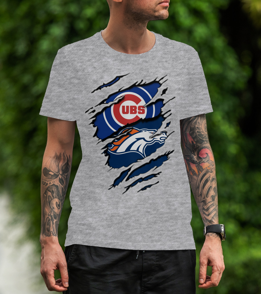 Cubs Broncos Logo Crossover T-Shirt