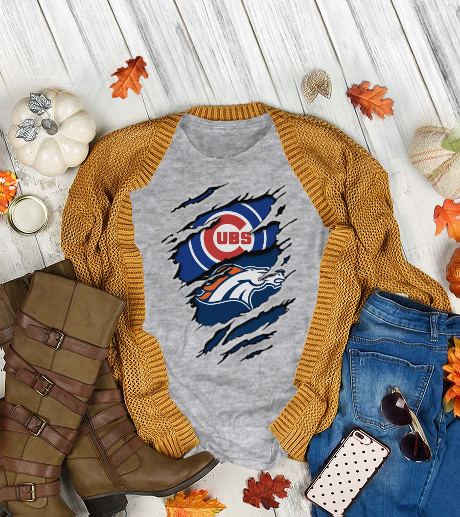 Cubs Broncos Logo Crossover T-Shirt