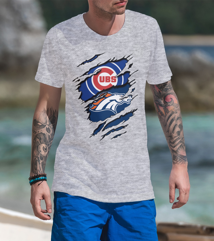 Cubs Broncos Logo Crossover T-Shirt