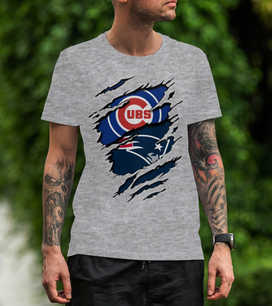 Cubs Patriots Logo Mashup Fan T-Shirt
