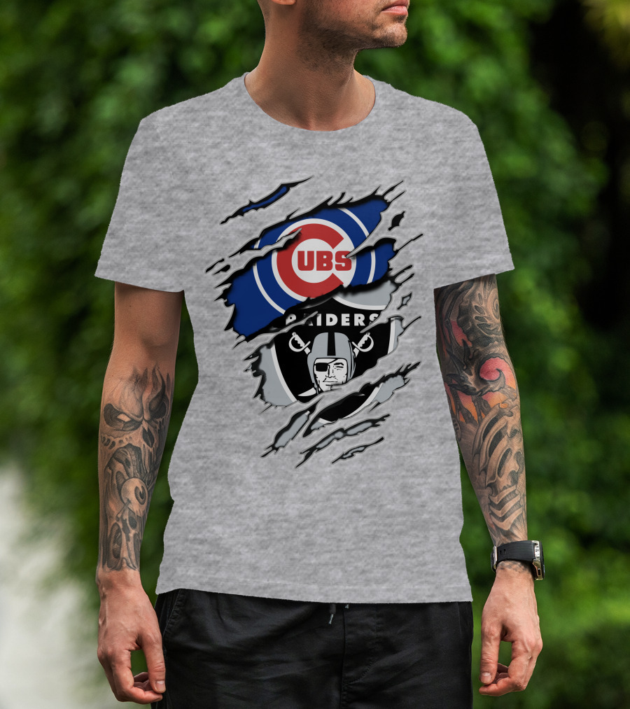Cubs Raiders Logo Mashup T-Shirt