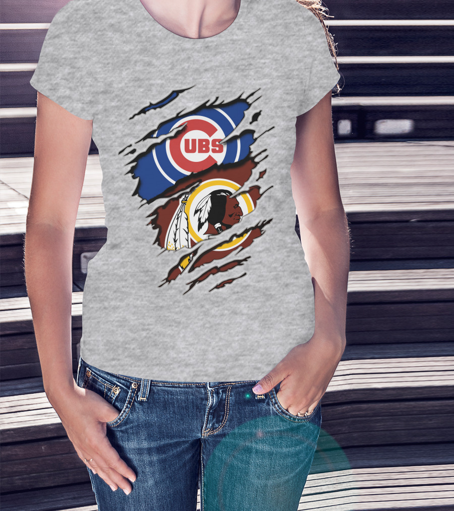 Cubs And Redskins Logos Combined T-Shirt