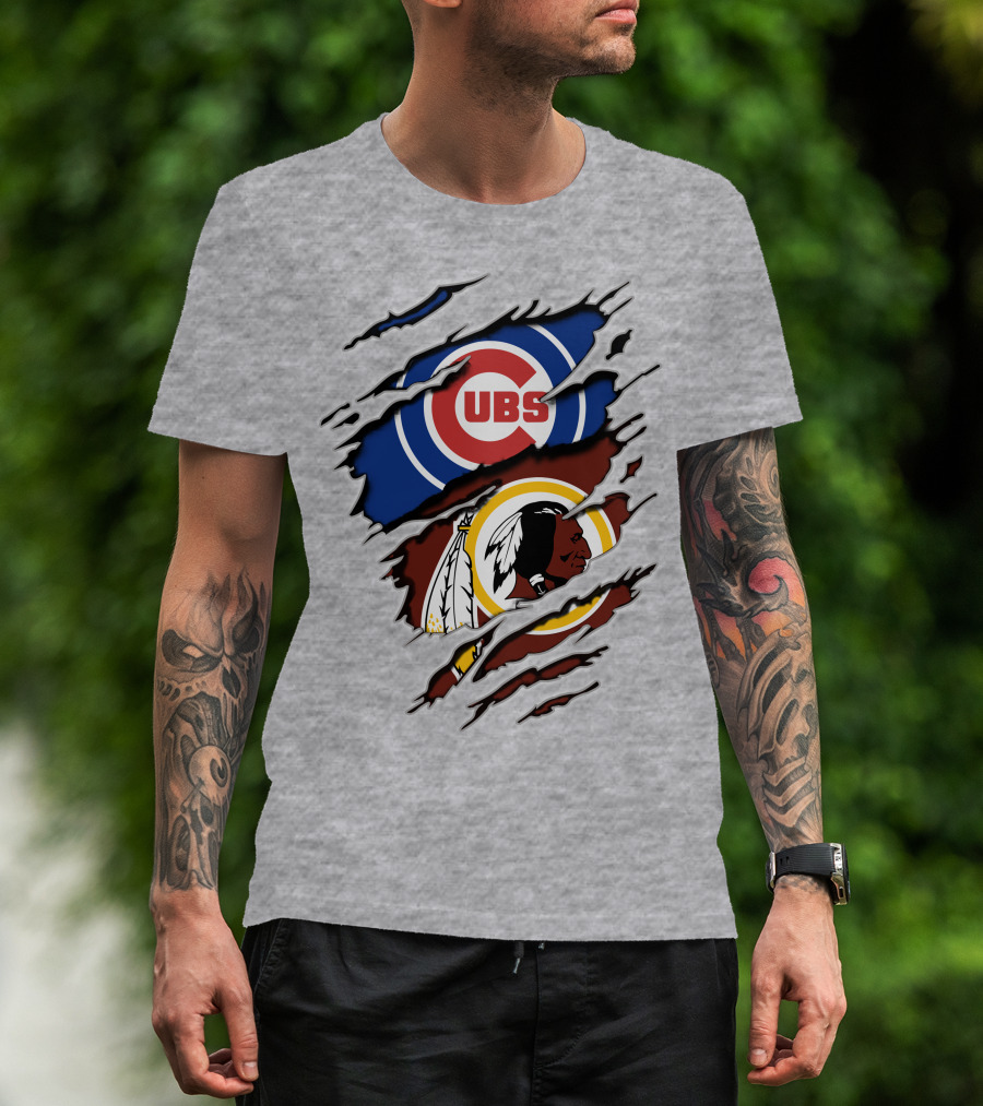 Cubs And Redskins Logos Combined T-Shirt