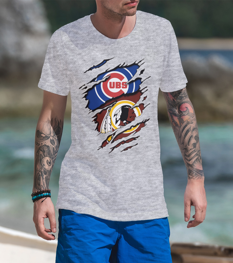 Cubs And Redskins Logos Combined T-Shirt