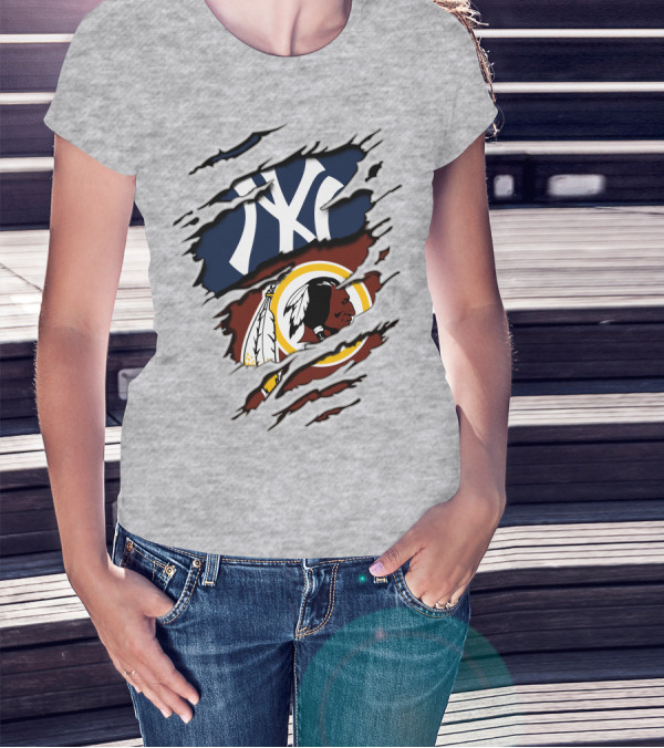 Yankees Redskins Logo Mashup T-Shirt
