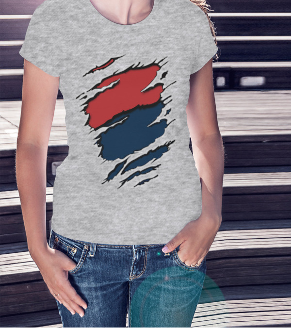 Cow Car Two-Tone Rip Claw Marks T-Shirt