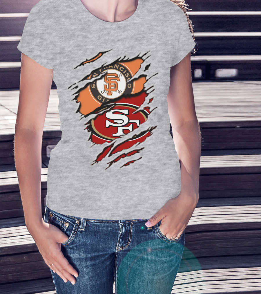 San Francisco Giants 49ers Crossover Logo T-Shirt