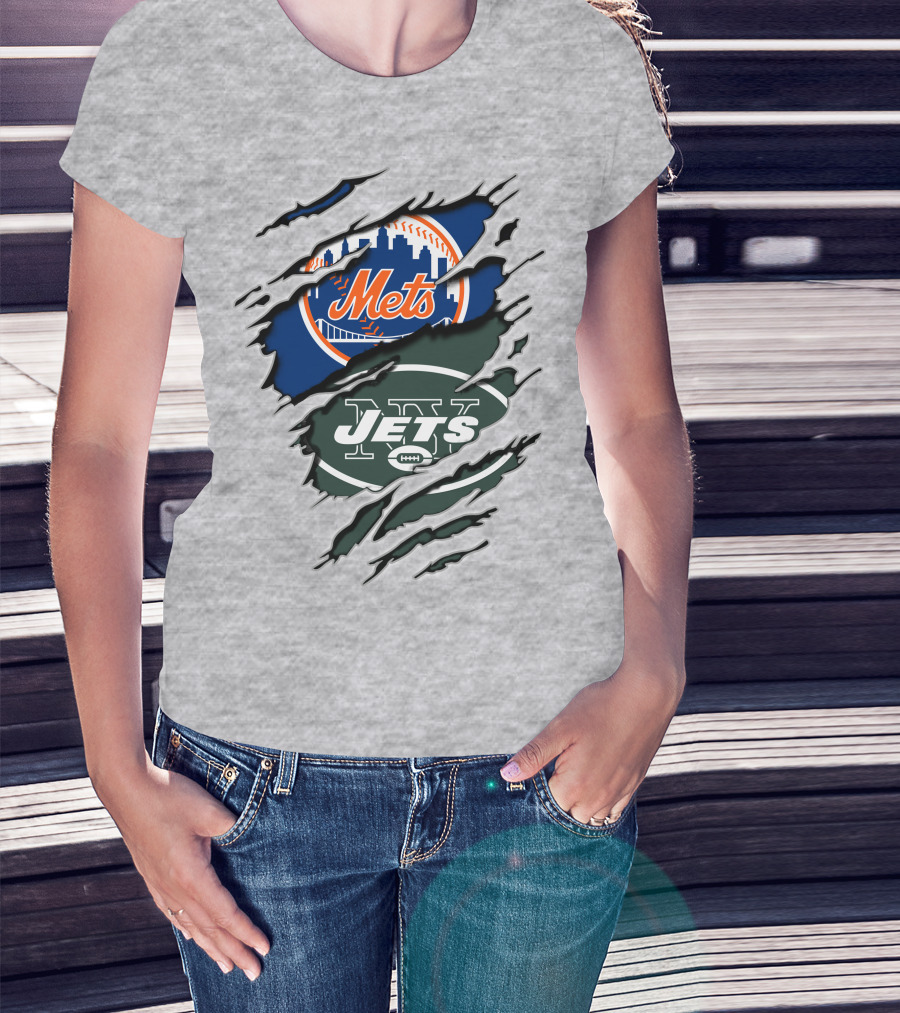 Mets Jets Claw Marks Scratch T-Shirt