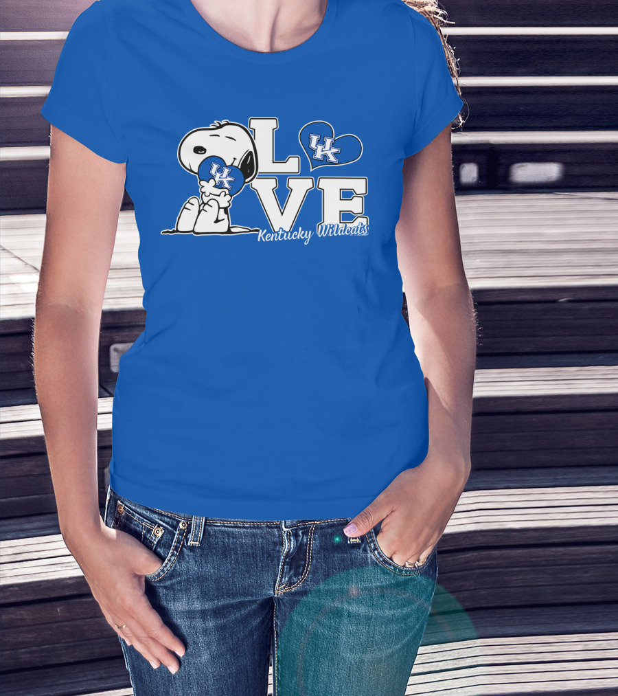 Love Kentucky Wildcats Snoopy Uk Heart T-Shirt