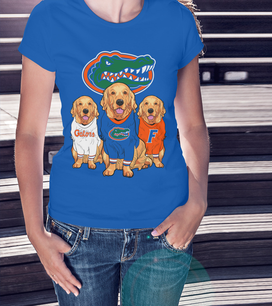 Florida Gators Golden Retrievers Trio Fan Gear T-Shirt