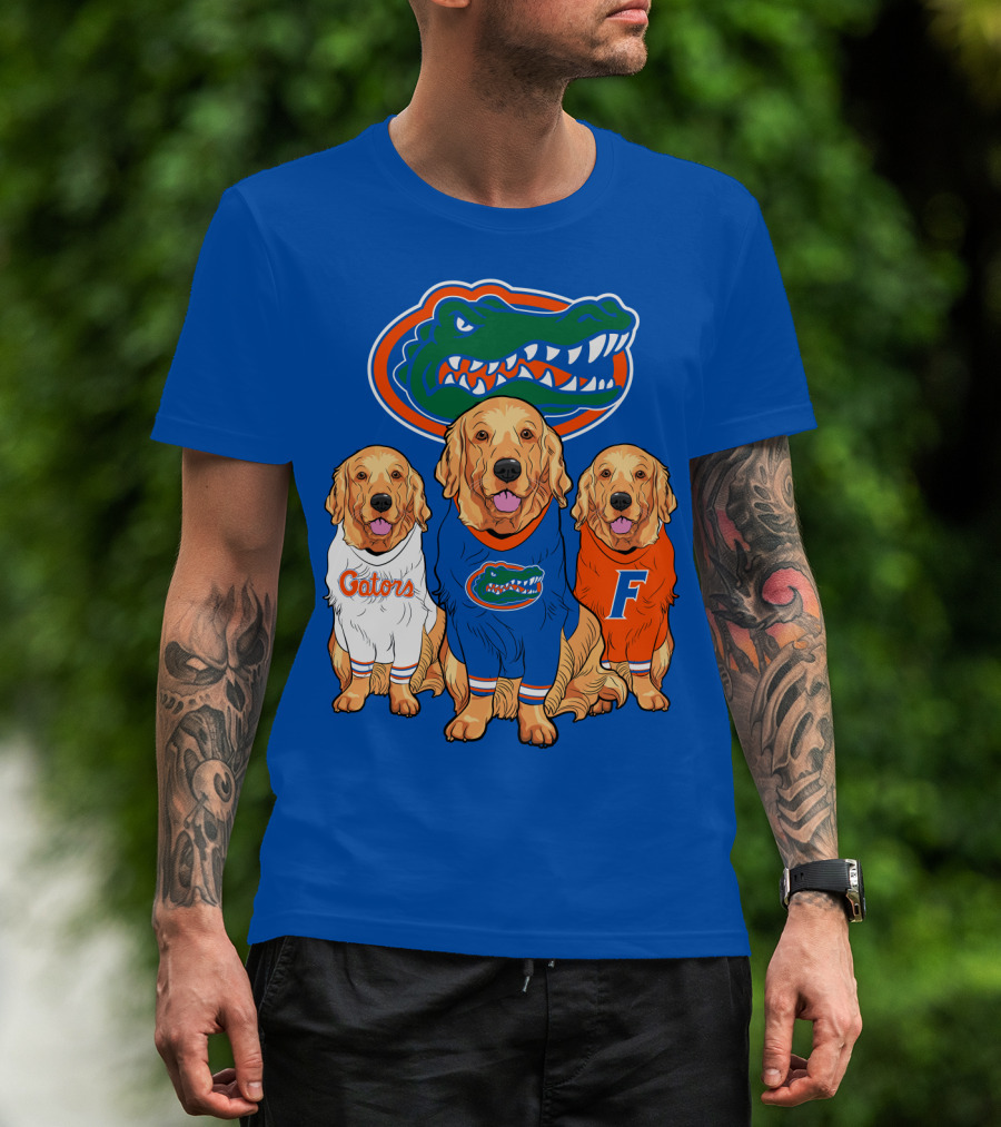 Florida Gators Golden Retrievers Trio Fan Gear T-Shirt