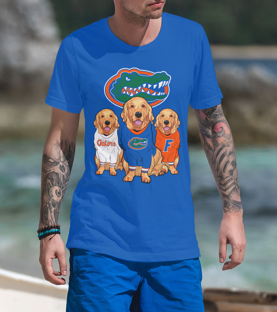 Florida Gators Golden Retrievers Trio Fan Gear T-Shirt