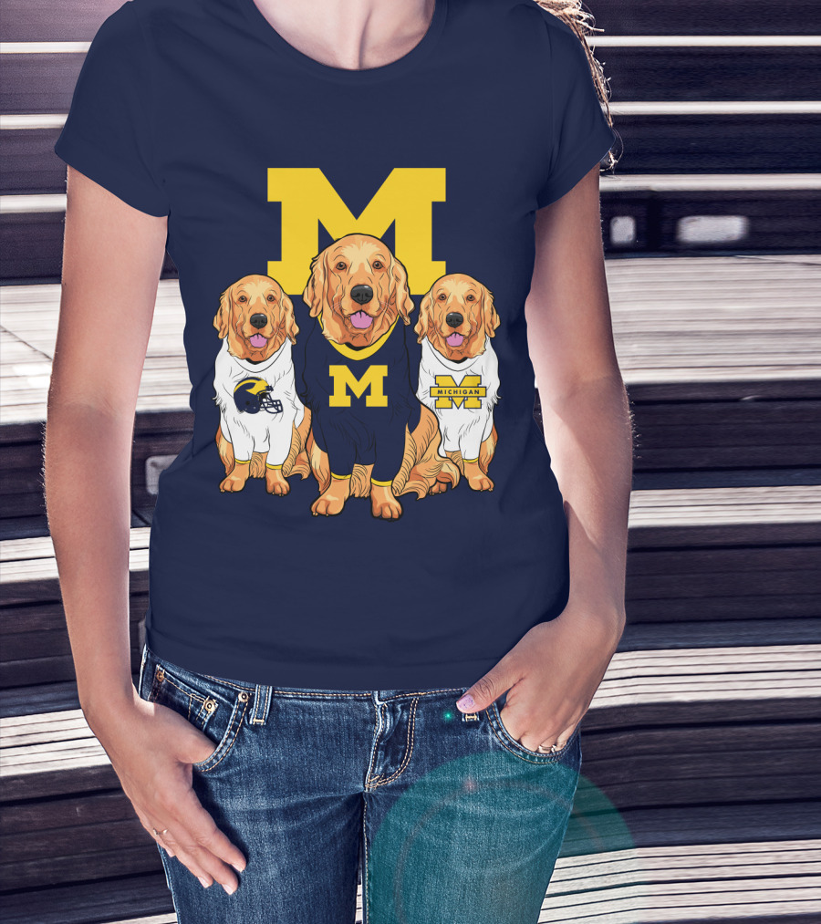 Michigan Wolverines Golden Retriever T-Shirt