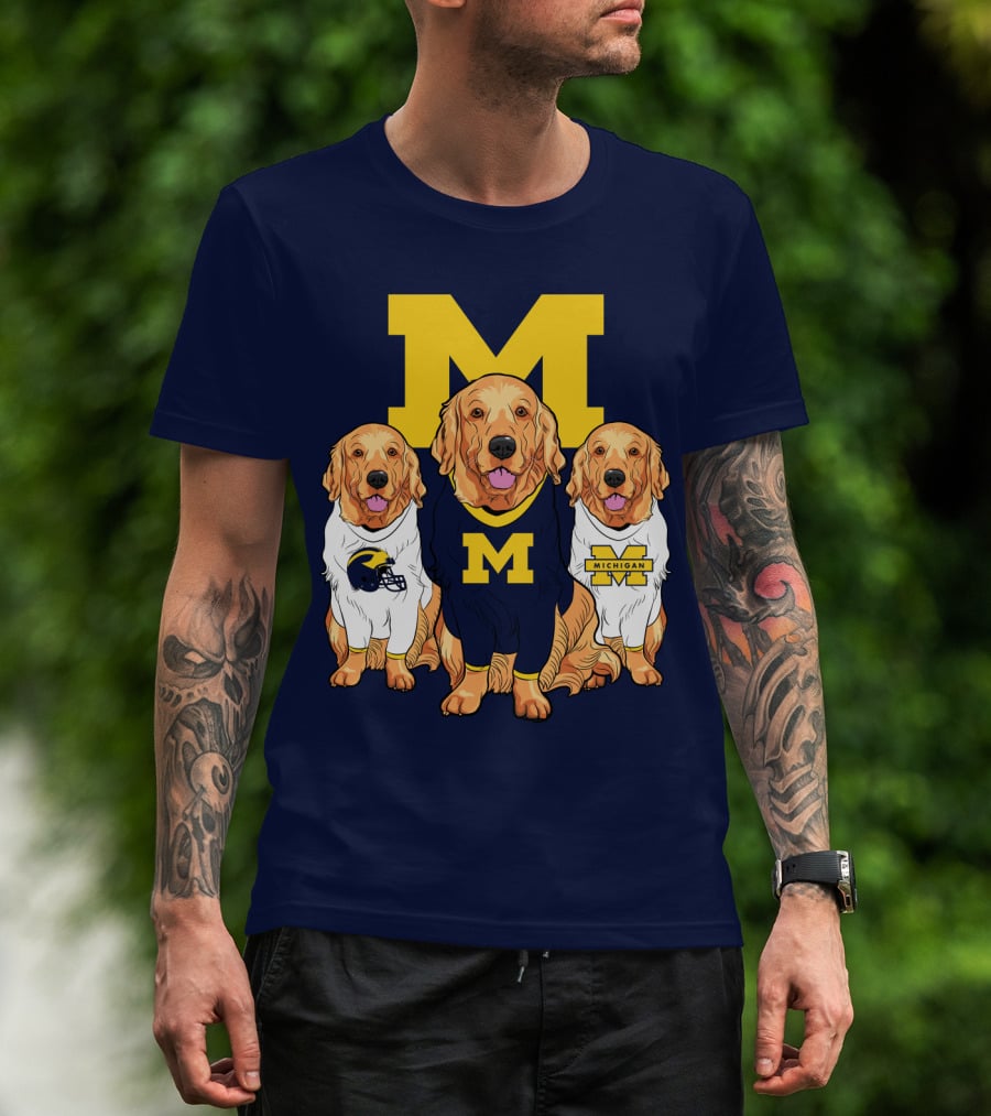 Michigan Wolverines Golden Retriever T-Shirt