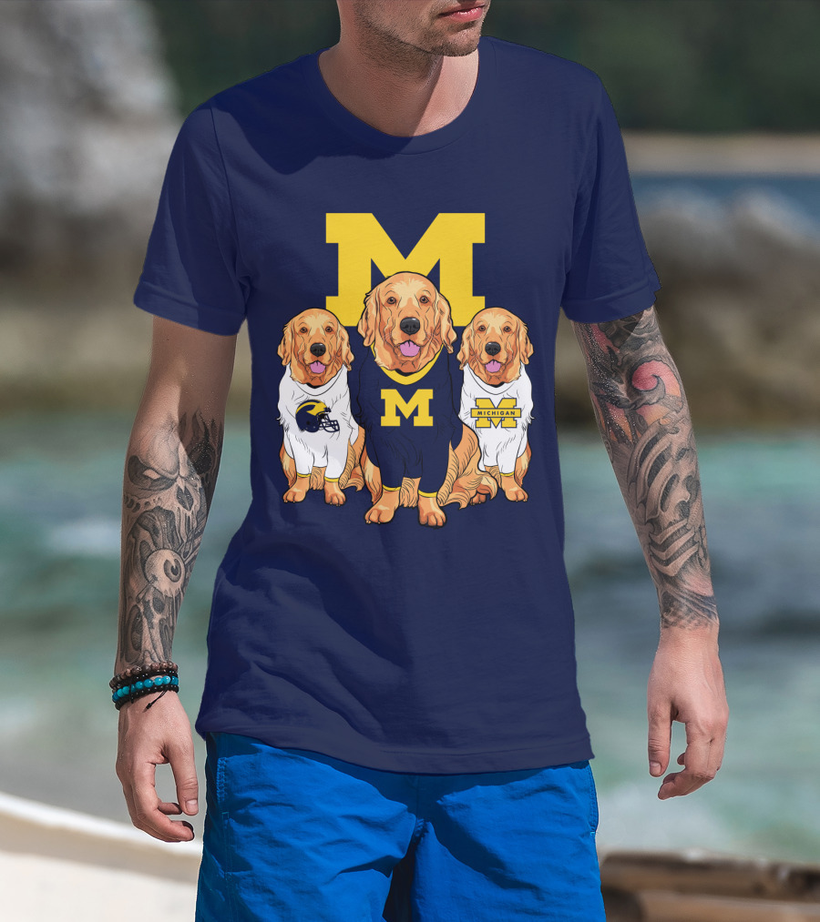 Michigan Wolverines Golden Retriever T-Shirt