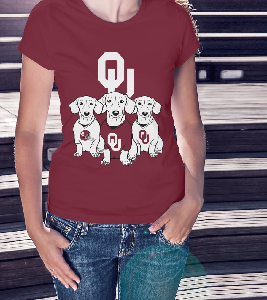 Oklahoma Sooners Three Dachshunds T-Shirt