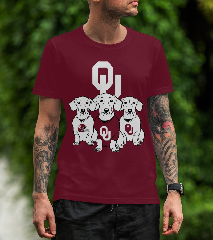 Oklahoma Sooners Three Dachshunds T-Shirt