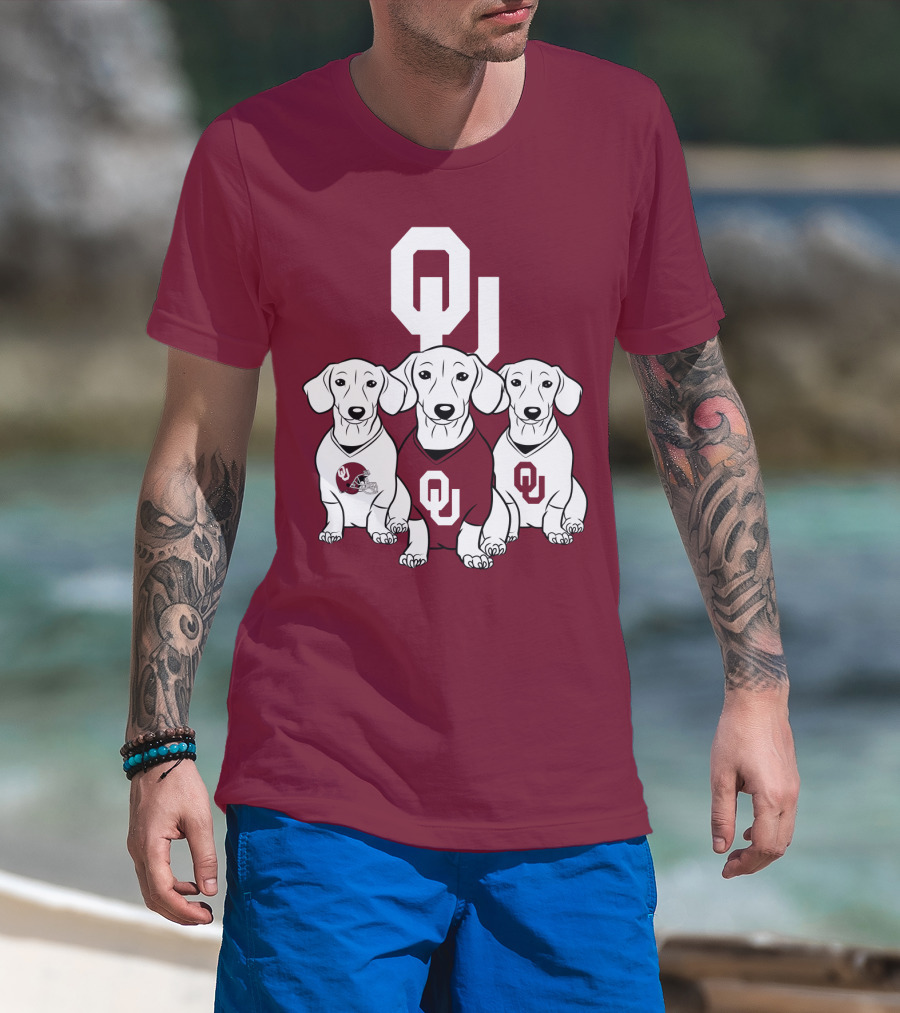 Oklahoma Sooners Three Dachshunds T-Shirt