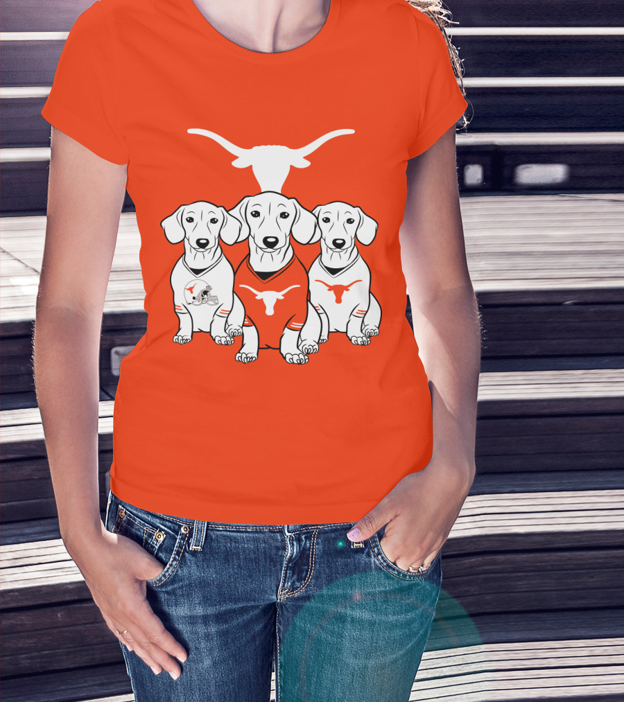 Longhorn Dogs Trio Texas Football T-Shirt