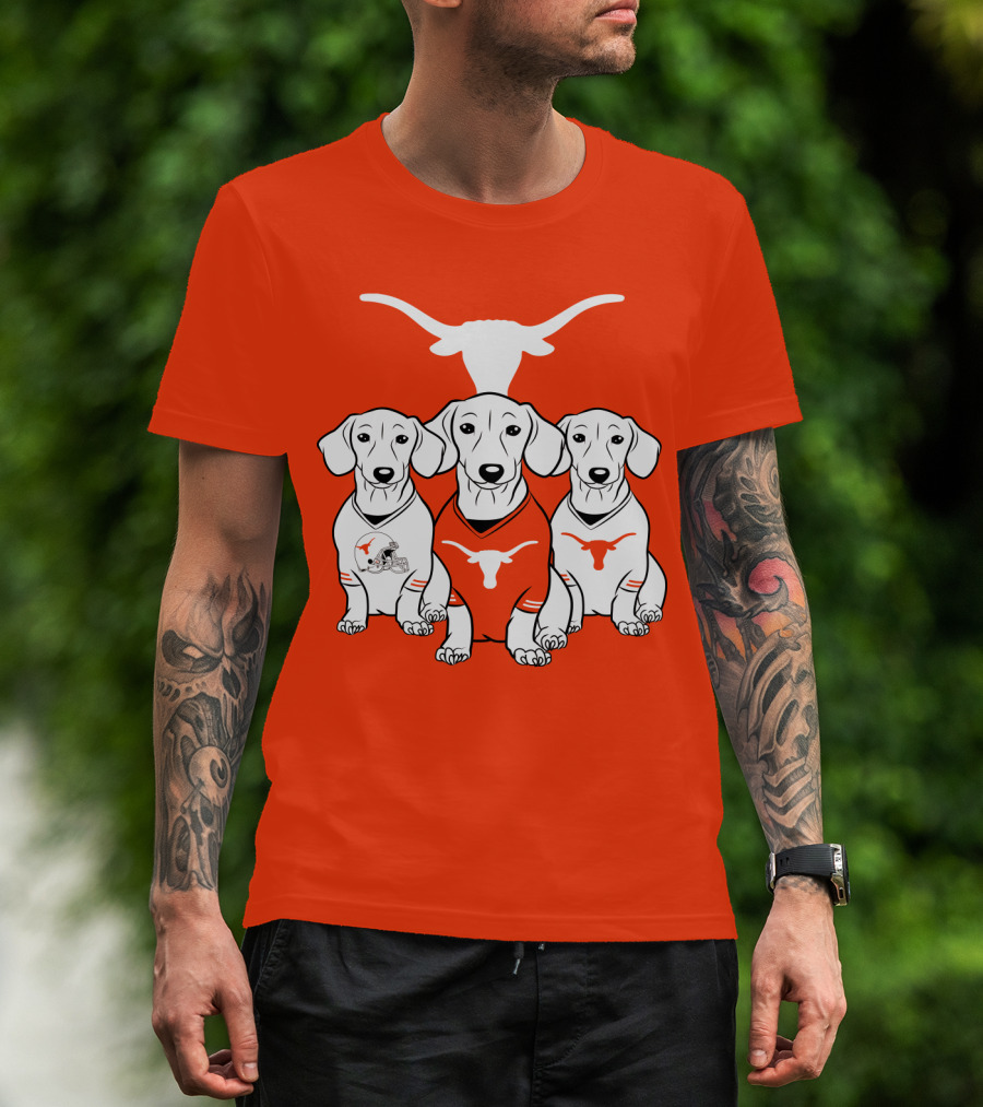 Longhorn Dogs Trio Texas Football T-Shirt