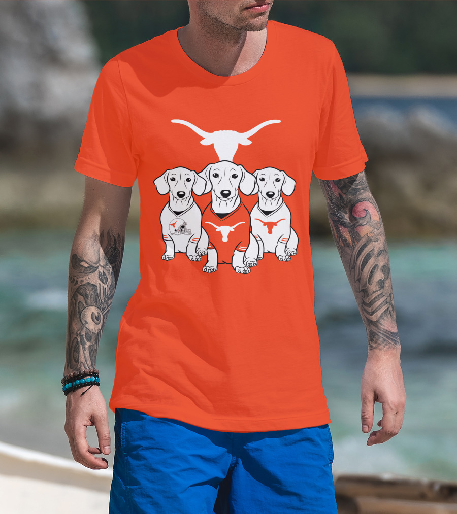 Longhorn Dogs Trio Texas Football T-Shirt