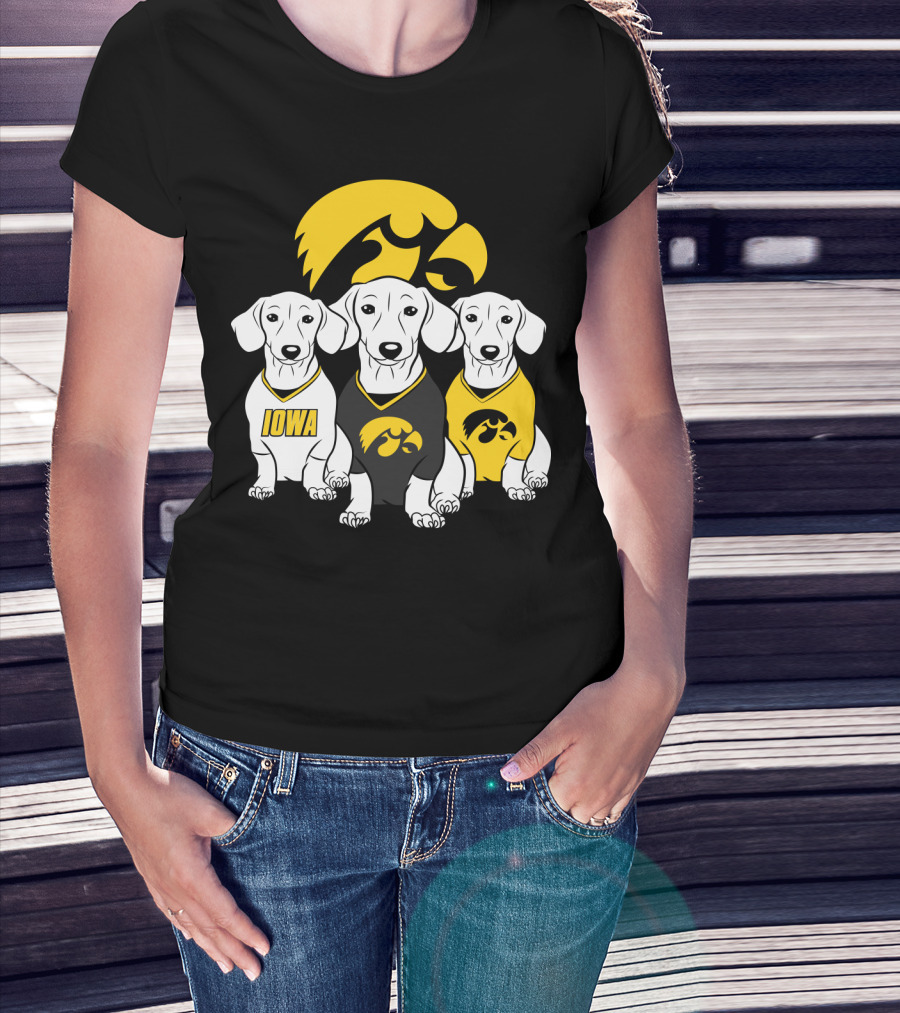 Iowa Hawkeyes Dachshund Trio T-Shirt