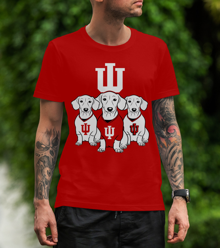 Indiana University Iu Logo Dogs T-Shirt
