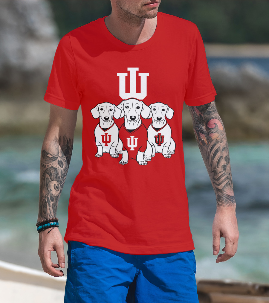 Indiana University Iu Logo Dogs T-Shirt
