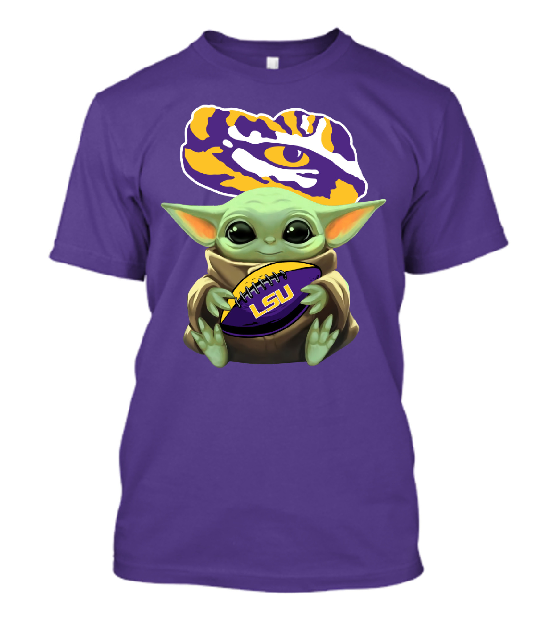 Baby Yoda Lsu Tigers Football Tiger Eye T-Shirt