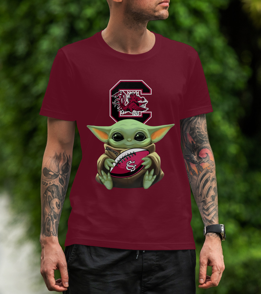 Baby Yoda Gamecocks South Carolina Football Fan T-Shirt