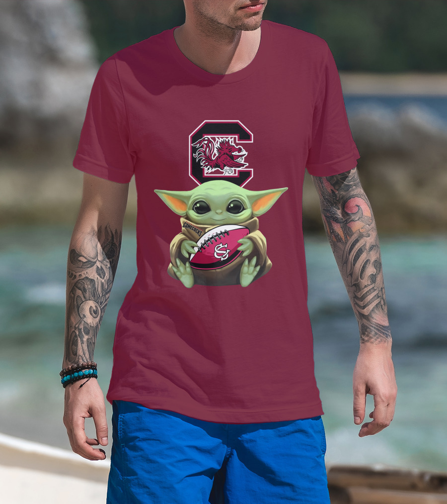 Baby Yoda Gamecocks South Carolina Football Fan T-Shirt