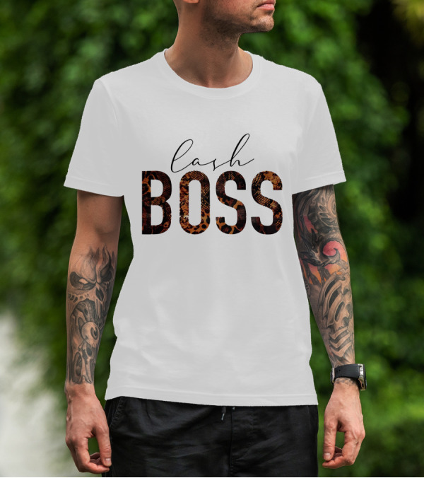 Lash Boss Snake Pattern Text T-Shirt