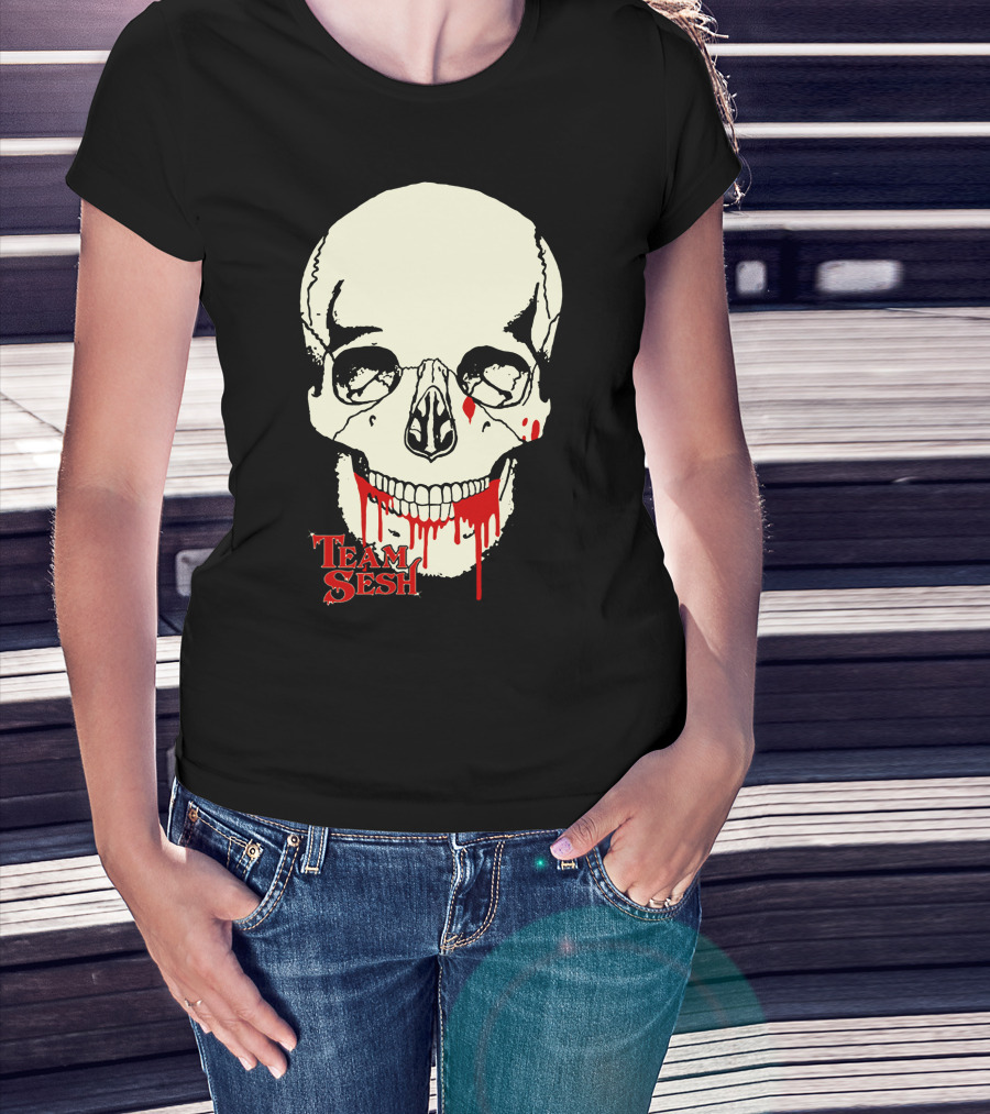 Team Sesh Skull Design Faces Of Sesh Merchandise T-Shirt