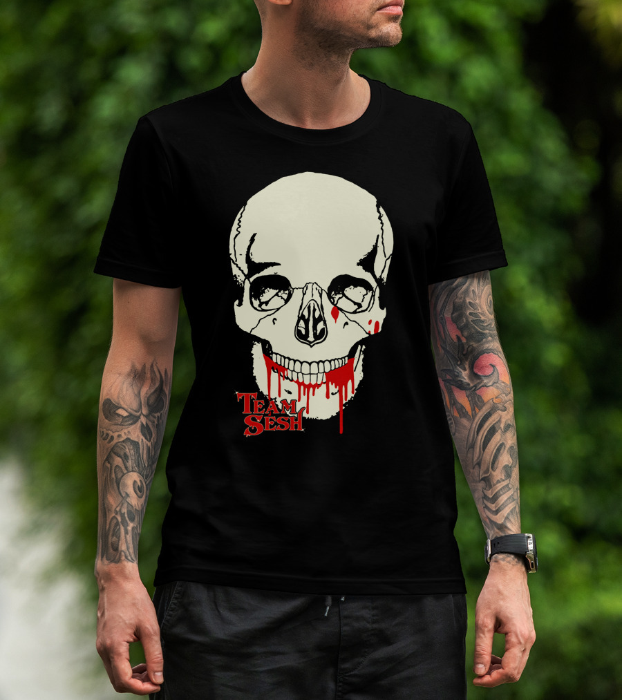 Team Sesh Skull Design Faces Of Sesh Merchandise T-Shirt