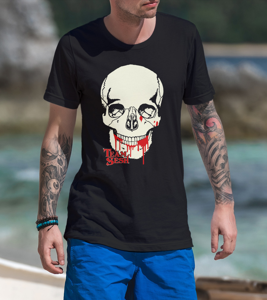 Team Sesh Skull Design Faces Of Sesh Merchandise T-Shirt