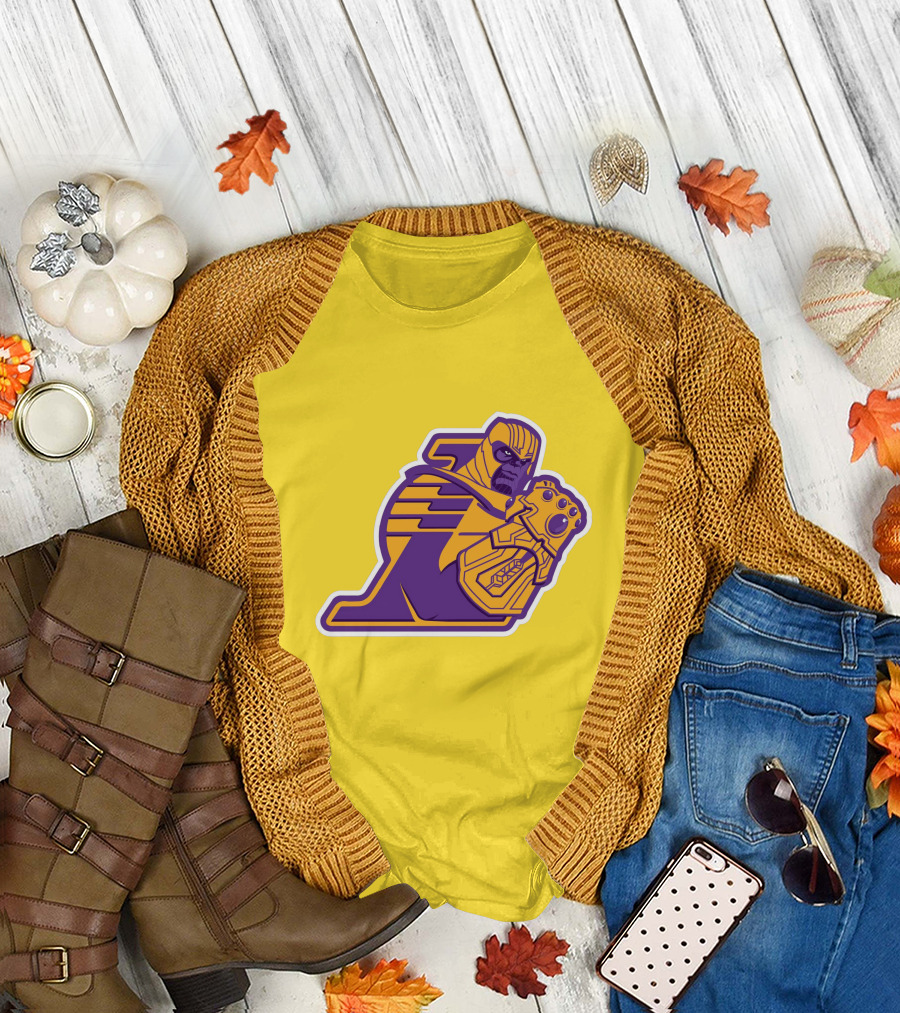 LA Lakers Thanos Infinity Gauntlet Mashup T-Shirt
