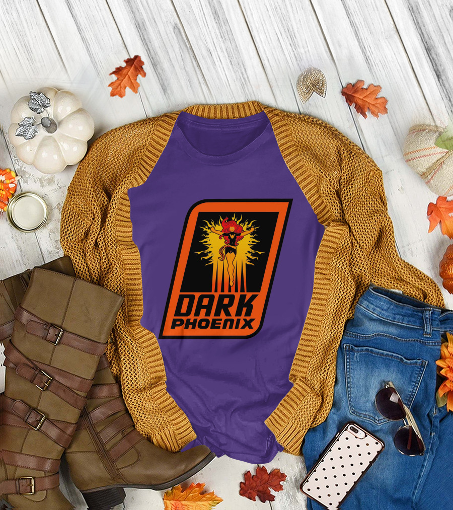 Dark Phoenix NBA X-Men Crossover Logo Design with Fiery Character T-Shirt