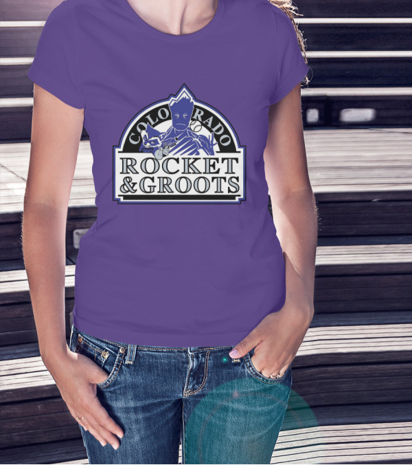 Colorado Rocket And Groots MLB Baseball Crossover T-Shirt