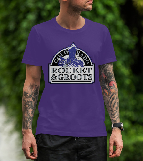 Colorado Rocket And Groots MLB Baseball Crossover T-Shirt