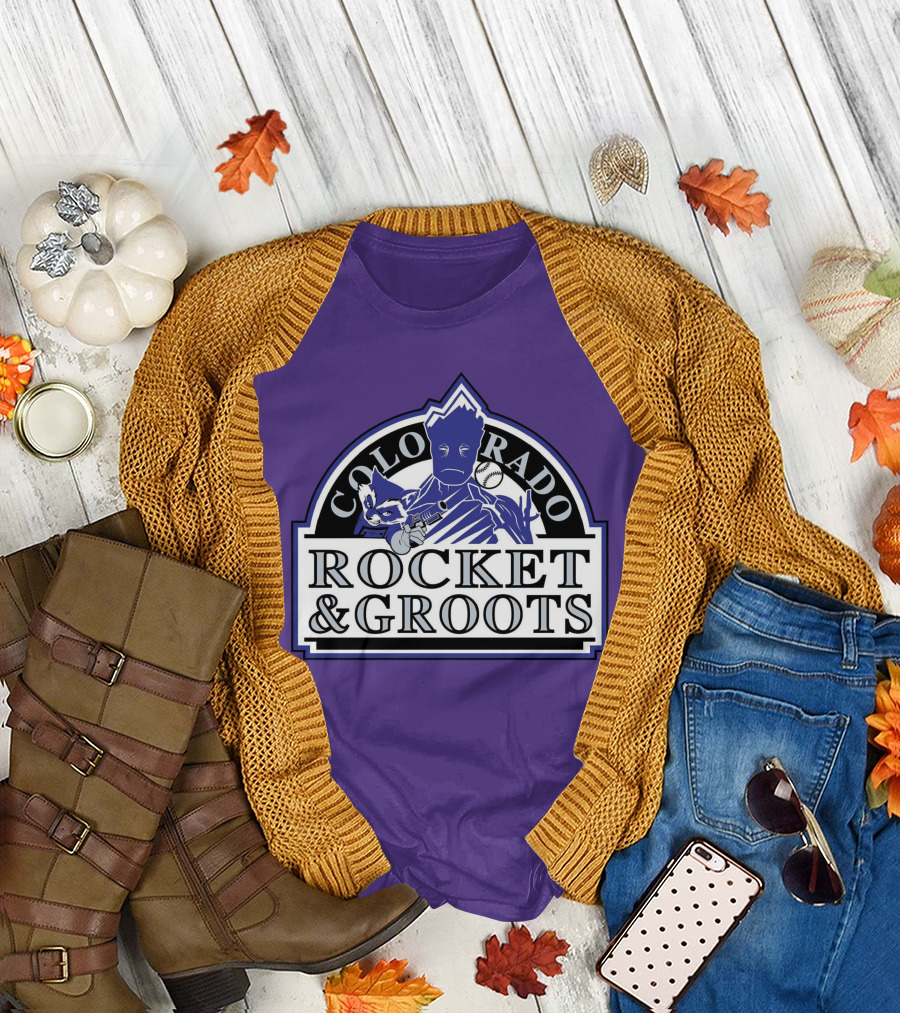 Colorado Rocket and Groots MLB Baseball Crossover T-Shirt