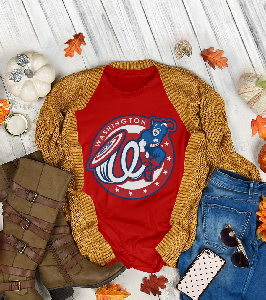 Washington Captain America MLB Crossover T-Shirt