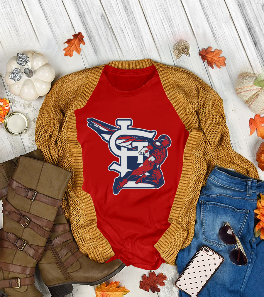St. Louis Falcons MLB Logo with Winged Superhero T-Shirt