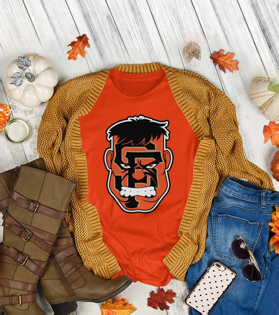 SF Giants Hulk Rage Face Orange T-Shirt