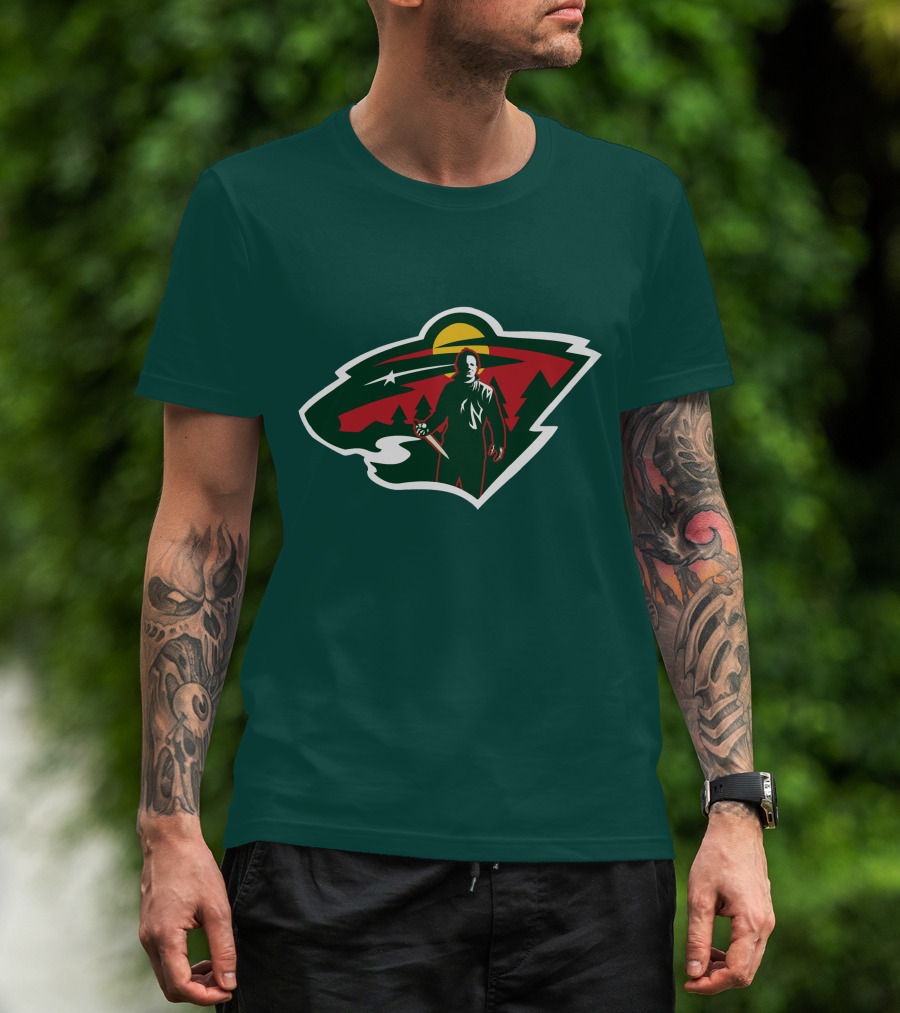 Minnesota Wild Michael Myers NHL Crossover T-Shirt