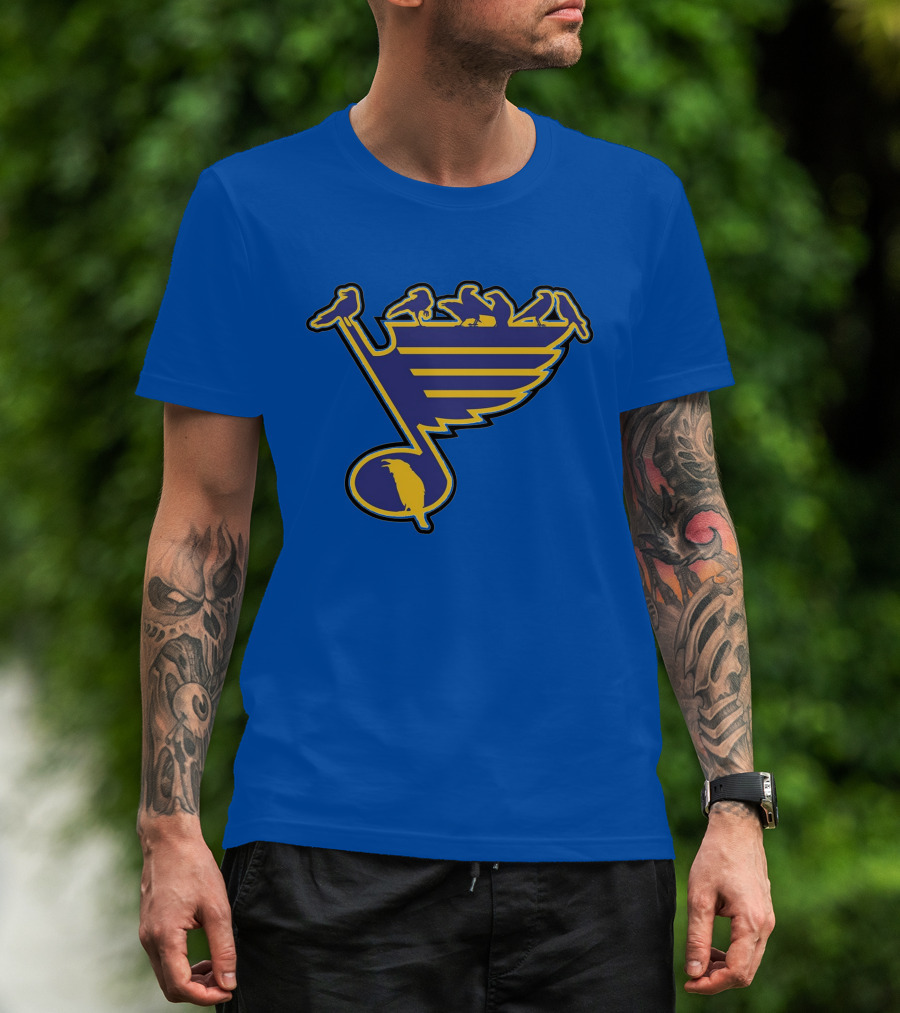 St. Louis Birds On Hockey Musical Note Logo NHL T-Shirt